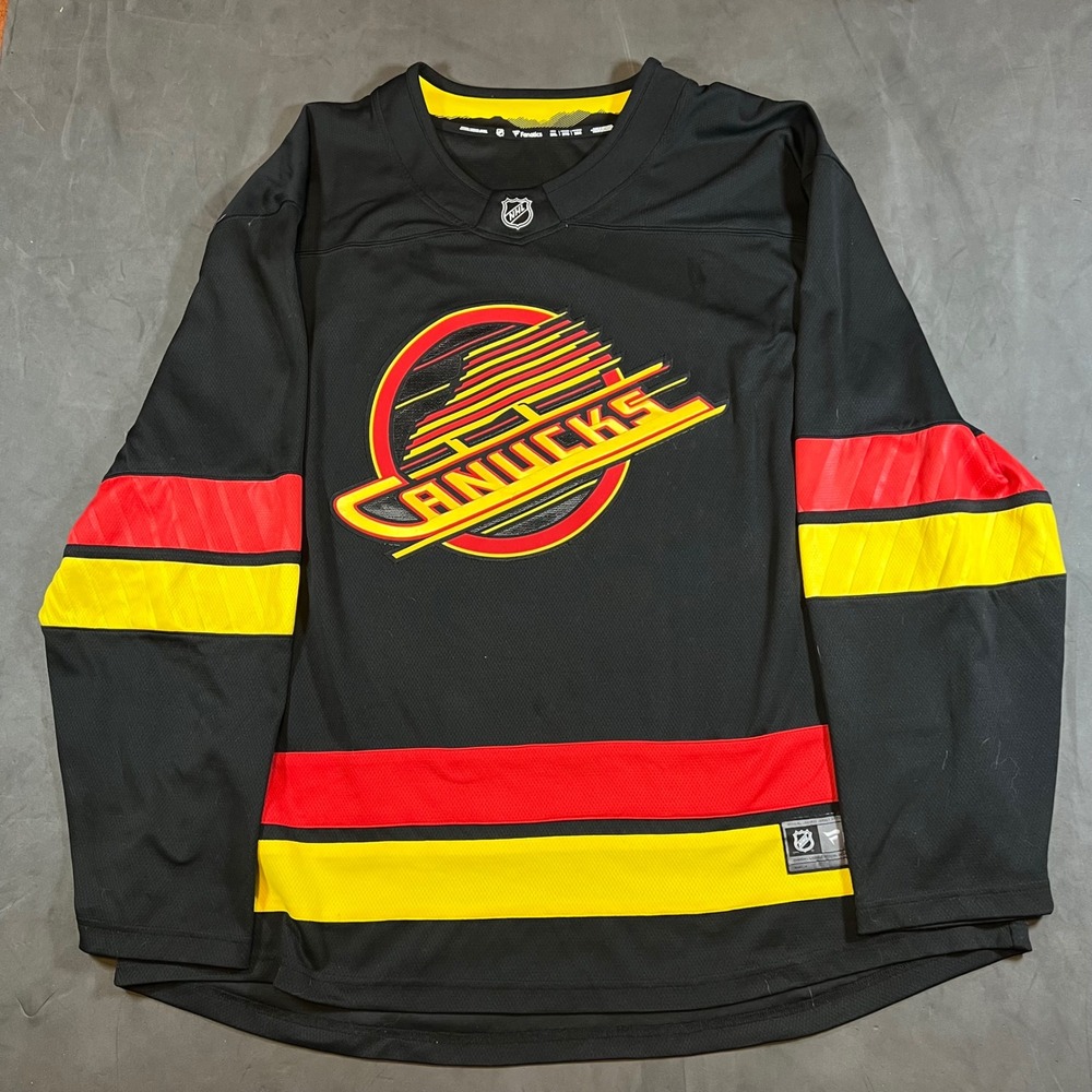 Fanatics Vancouver Canucks Hockey Alternate Breakway Jersey Mens 3XL Black Retro